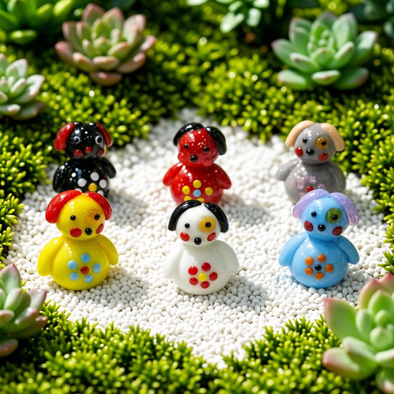 Bonsai Garden In Japan - Handgemaakt Mini Glazen Hondje Figuur Lief
