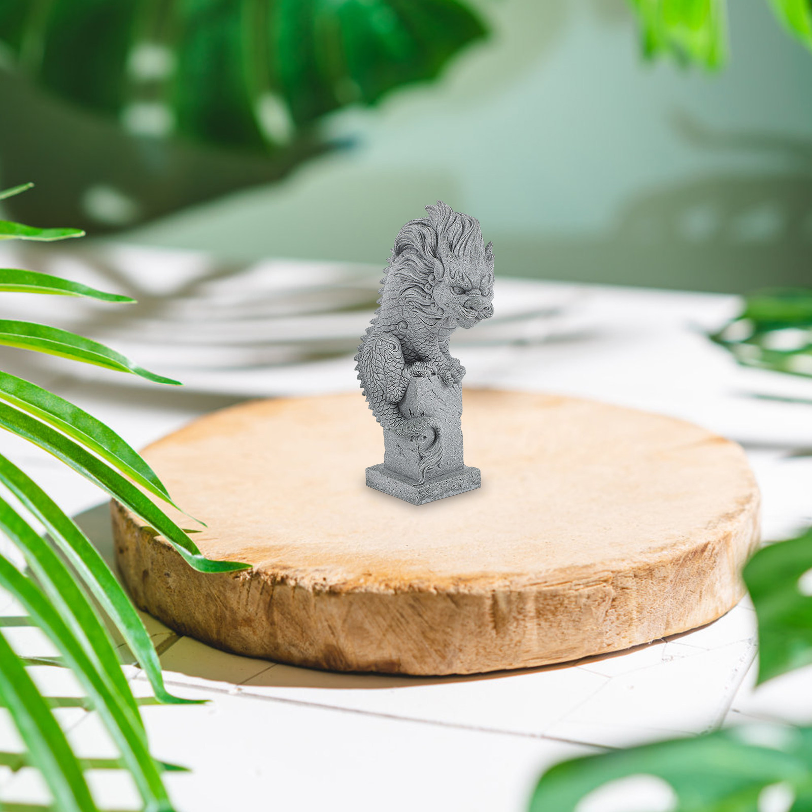 Uniek stenen Kylin-beeldje voo - Bonsai Garden Chinese Garden recensie en prijs